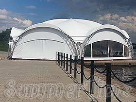 Гексагональный арочный шатер площадью 260 кв.м.